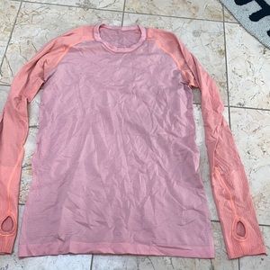 Lululemon sz 8 light pink orange long sleeve